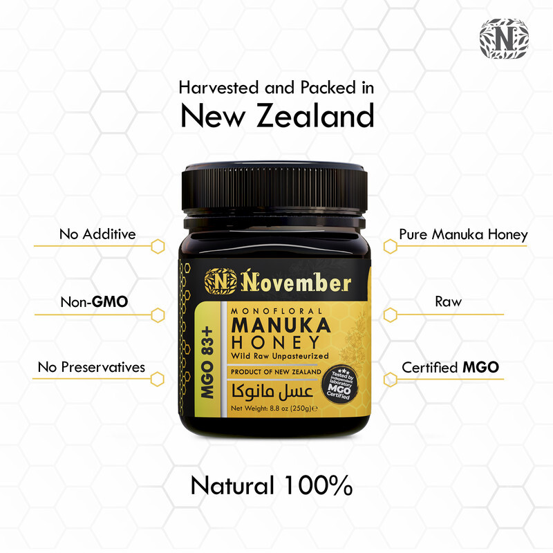 November Manuka Honey Certified MGO 83+ New Zealand (250g)