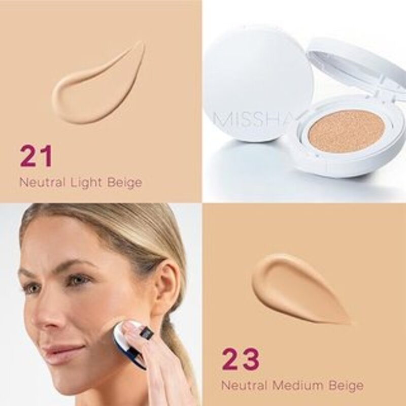 MISSHA Magic Cushion Moist Up SPF50+ PA+++ 15g, 1pc #21 NEUTRAL LIGHT BEIGE