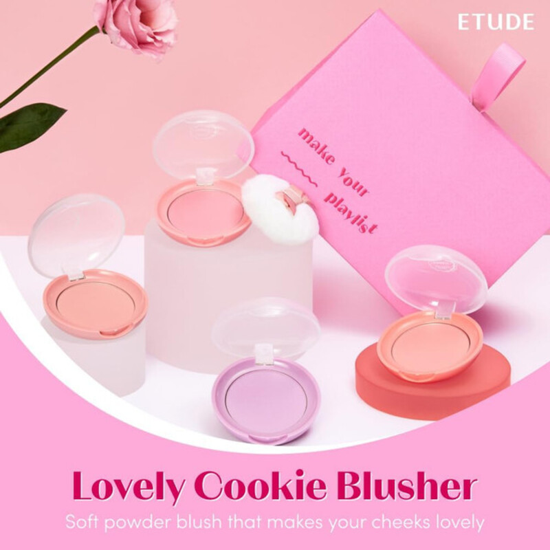 Etude House Lovely Cookie Blusher for Face Makeup, 4gm, PK002 Grapefruit Jelly, Pink