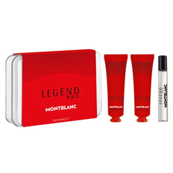 MONT BLANC LEGEND RED  (M) EDP7.5ML+C/G 30ML+F/C 30ML GROOMING KIT SET