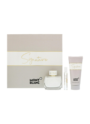 Mont blanc 3-Piece Signature Gift Set for Women, 90ml EDP, 7.5ml EDP, 100ml Body Lotion
