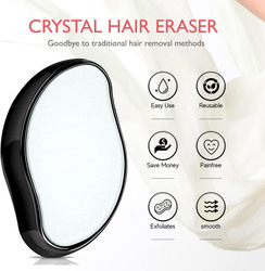 Crystal Hair Remover & Painless Exfoliation Hair Removal Tool for Unisex, Black