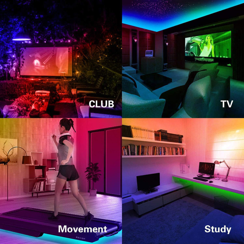 RGB LED Colour-Changing Rope Lights Sync with Music, Multicolour