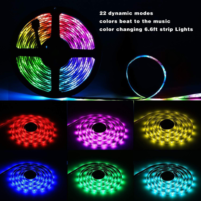RGB LED Colour-Changing Rope Lights Sync with Music, Multicolour