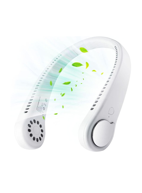 Portable Rechargeable Personal Fans Cooling Wearable Fan, White
