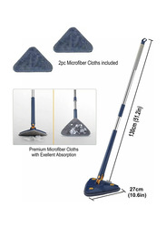 360 Degree Rotatable Adjustable Cleaning Mop Extendable Triangle Mop with Long Handle Hand Twist Quick Dry Mop, Blue