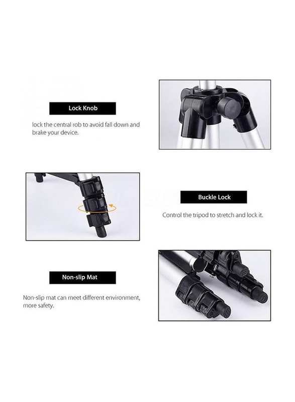 VIC Store Professional Travel Ultra-Light Remote Control Tall Stand Tripod Camera Tripods for Canon Nikon Apple iPhone, Black