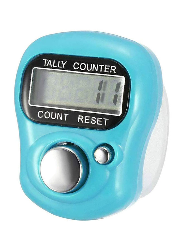 Digit Clickers Mini Finger Ring LCD Digital Tally Counter Handheld Resettable Digital Tasbeeh, Blue