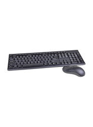 Corp Enhanced USB Wireless English Keyboard and Mouse Combo Set, Black