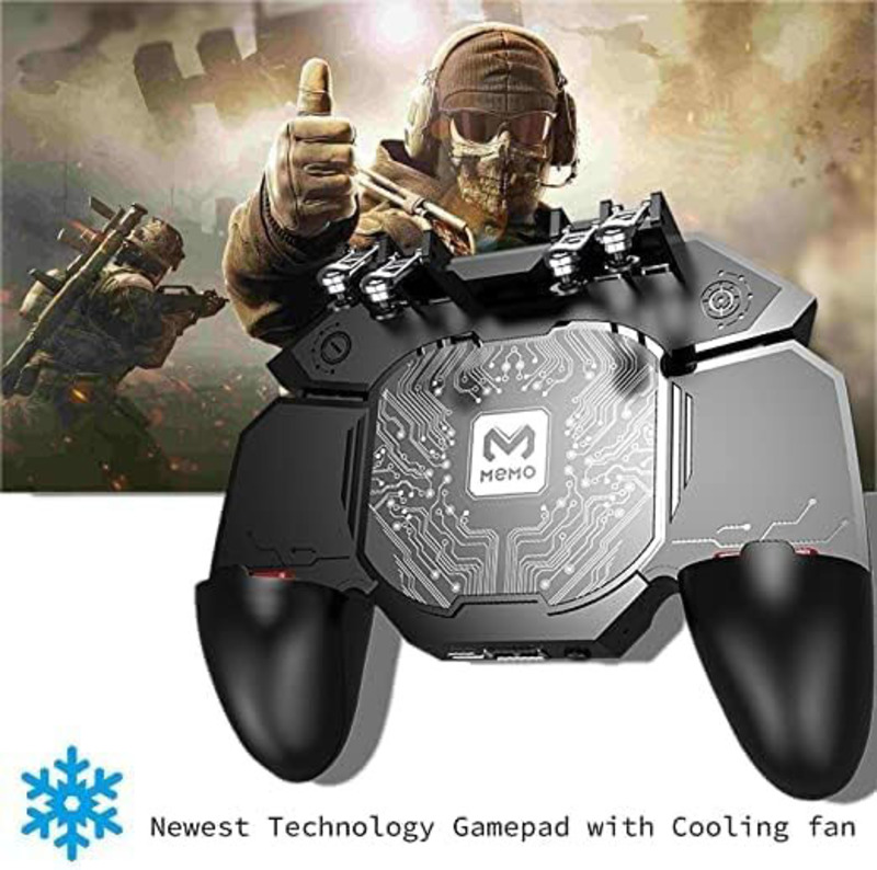 Hquality 6 Fingers Grip Gamepad Mobile Phone Controller Claw Controller PUBG Triggers Fast Cooling Fan for PUBG/Fortnite/Rules of Survival Game/COD, Black