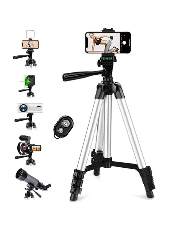 VIC Store Professional Travel Ultra-Light Remote Control Tall Stand Tripod Camera Tripods for Canon Nikon Apple iPhone, Black