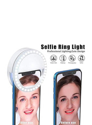 TLZY Rechargeable Battery 36 LED Mini Ring Light for Camera Selfie LED Camera Light for Apple iPhone/iPad/Laptop/Make Up, White