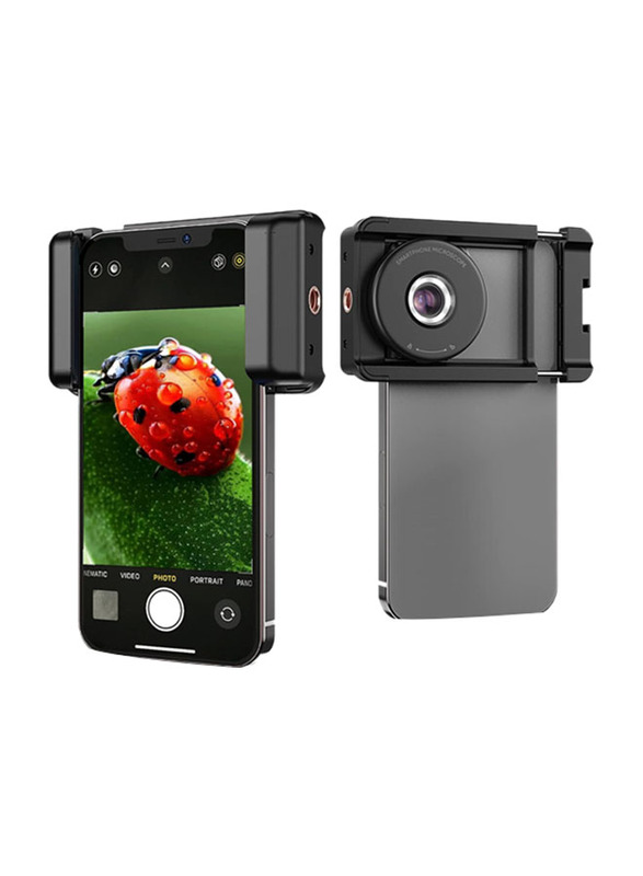 Micro Camera with LED Light and CPL Handheld Pocket Magna Focus Glass as a Present Phone Macro Lens Smartphone/Android/Apple iPhone, Black