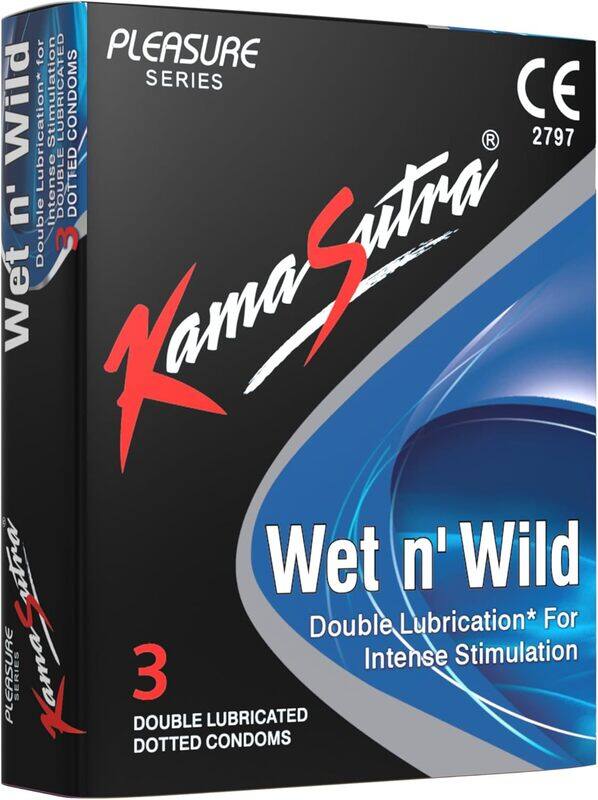 

100% Natural KAMASUTRA WET N WILD CONDOMS 3'S