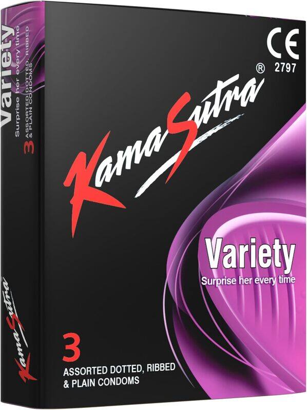 

100% Natural Kamasutra Variety Condoms 3'S