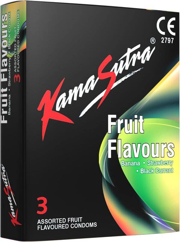 

100% Natural Kamasutra Fruit Flavour Condoms 3'S