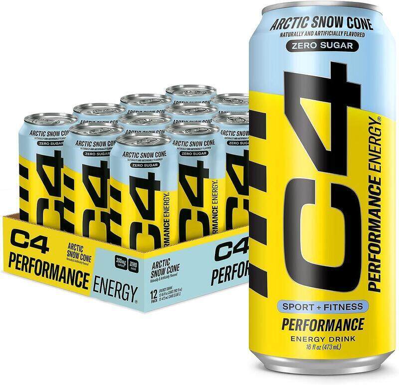 

Cellucor C4 Energy, Zero Sugar, Pre Workout Drink, 473ml, Arctic Snow Cone, Pack of 12