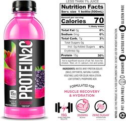 Protein2o, 15g Whey Protein Infused Water Plus Energy, Dragonfruit Blackberry, 500ml