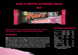 Mars Hi-Protein Raspberry Smash Flavor, 55g Pack of 12