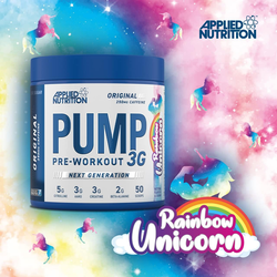 Applied Nutrition Pump Pre-Workout 3G, Rainbow Unicorn Flavor, 375g, 25 Serving