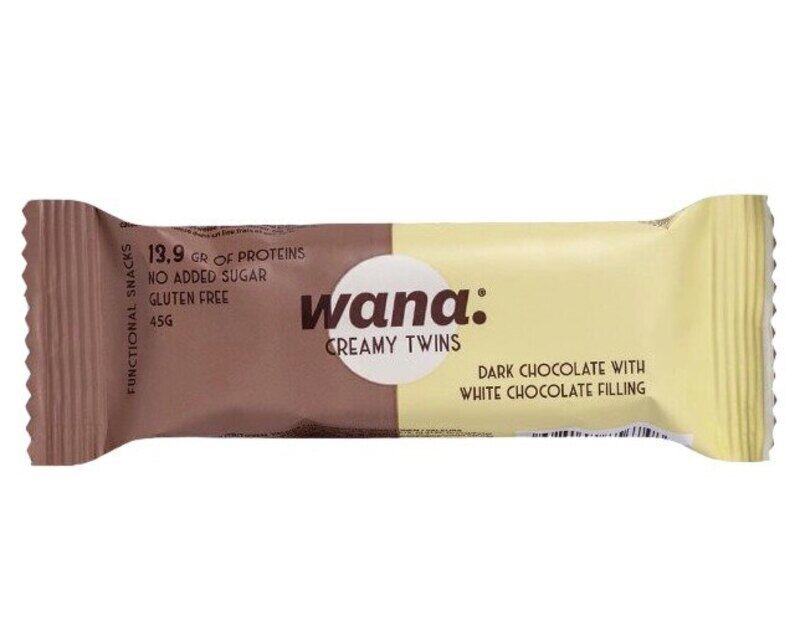 

Wana Creamy Twins Protein Bar Dark Chocolate with White Chocolate Filling Flavor