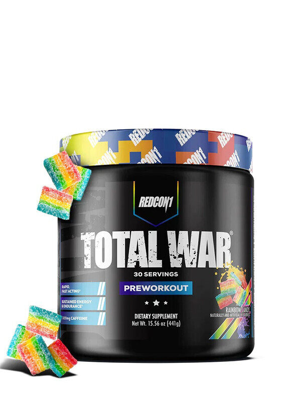 

REDCON1 Total War Pre Workout Rainbow Candy Flavor 441g