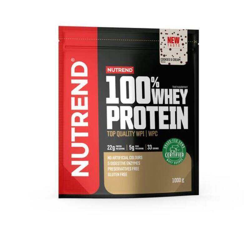 

Nutrend 100% Whey Protein 1000g, Cookies & Cream Flavor