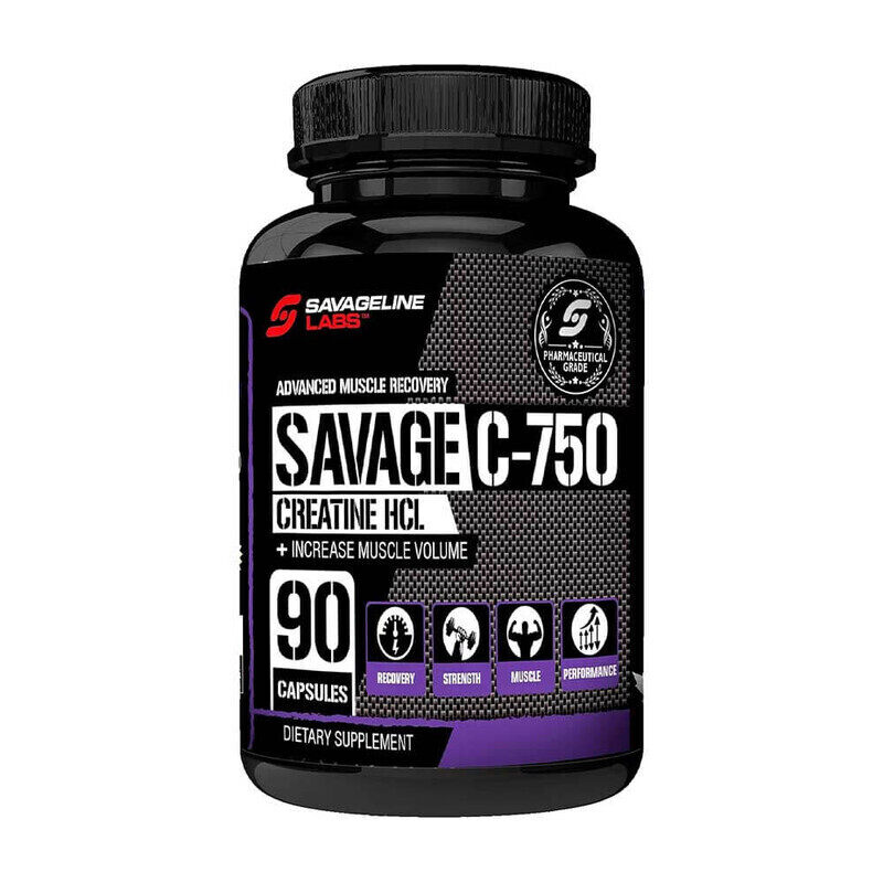 

Savage Line Savageline Label Savage C-750 Creatine HCL 90 Capsules 90 Serving