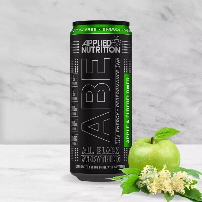 Applied Nutrition ABE Energy Drink: Zero Sugar, Zero Calories, Apple & Elderflower Flavor - 330ml