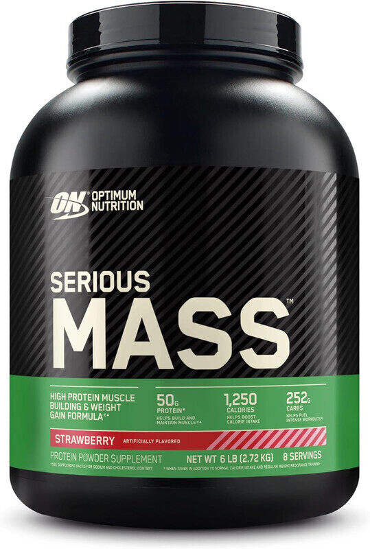 

Optimum Nutrition Serious Mass Weight Gainer Protein Powder Strawberry Flavor 6Lbs