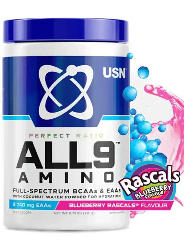 

USN ALL9 Amino 330g BCAA EAA Blueberry Rascals Flavor