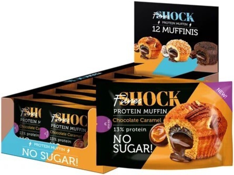 Fitness Shock Protein Muffin Chocolate Caramel Flavor Pack of 12