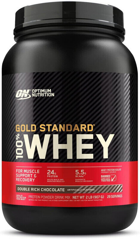 

Optimum Nutrition Gold Standard 100% Whey Protein - Double Rich Chocolate Flavor 2 Lbs, 29 Servings