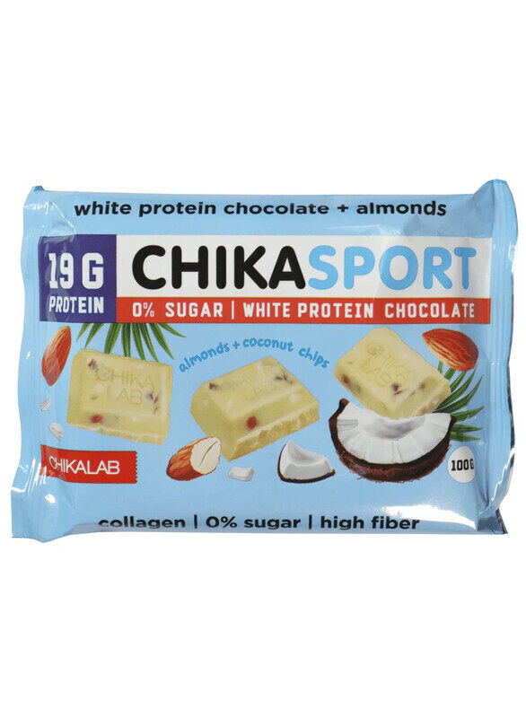 

Chikalab Chikasport Protein White Chocolate Almonds with Coconut Chips Flavor 100g