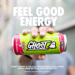 Ghost Energy Zero Sugar RTD, Sour Watermelon Flavor, 473ml Pack of 12