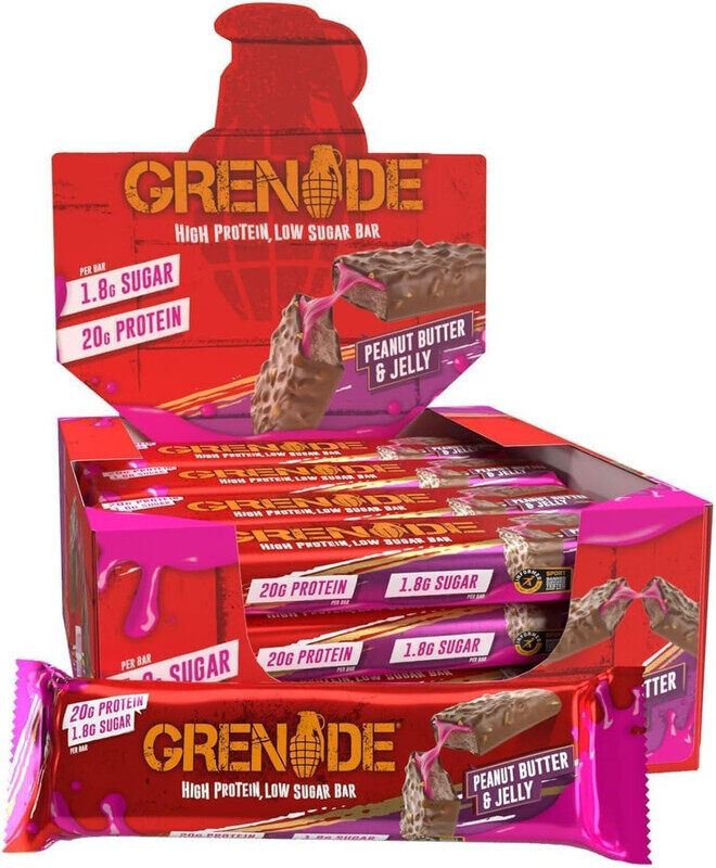 

Grenade High Protein Bar Peanut Butter & Jelly 60g Pack of 12