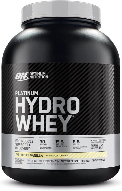 

Optimum Nutrition Platinum Hydro Whey, Vanilla Velocity Flavor, 3.52 Lbs 40 Serving