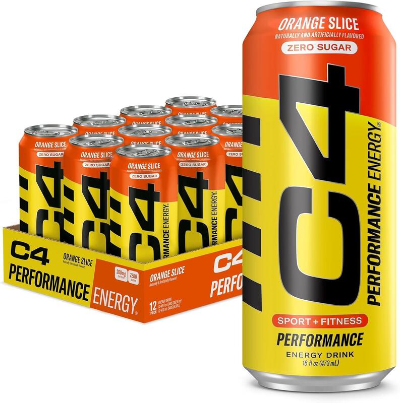 Cellucor C4 Energy, Zero Sugar, Pre Workout Drink, 473ml, Orange Slice, Pack of 12