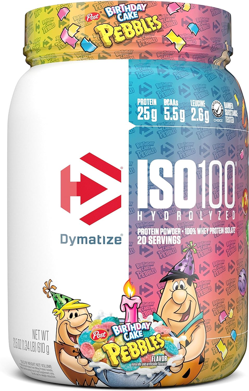 

Dymatize ISO100 Hydrolyzed 610g, Birthday Cake Pebbles Flavor, 20 Serving