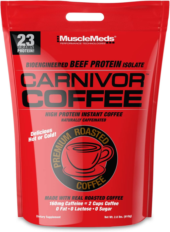  MuscleMEds Beef Protein Isolate Carnivor Coffee, 924g, 2.04 Lbs, 28 Serving