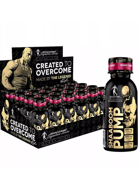 

Kevin Levrone Shaaboom Pump Juice Shot Orange Cherry Flavor 120 ml Pack of 24