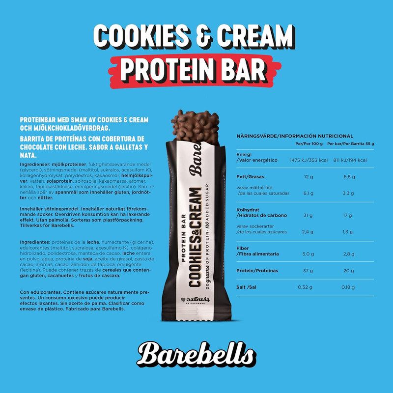 Barebells Protein Bars Cookies Cream 55g