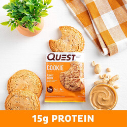 Quest Protein Cookie Peanut Butter Flavor, 58g Pack of 12