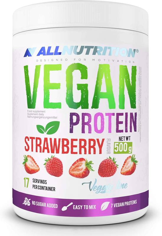 ALL NUTRITION Vegan Protein, Strawberry Flavor, 500g, 17 Serving