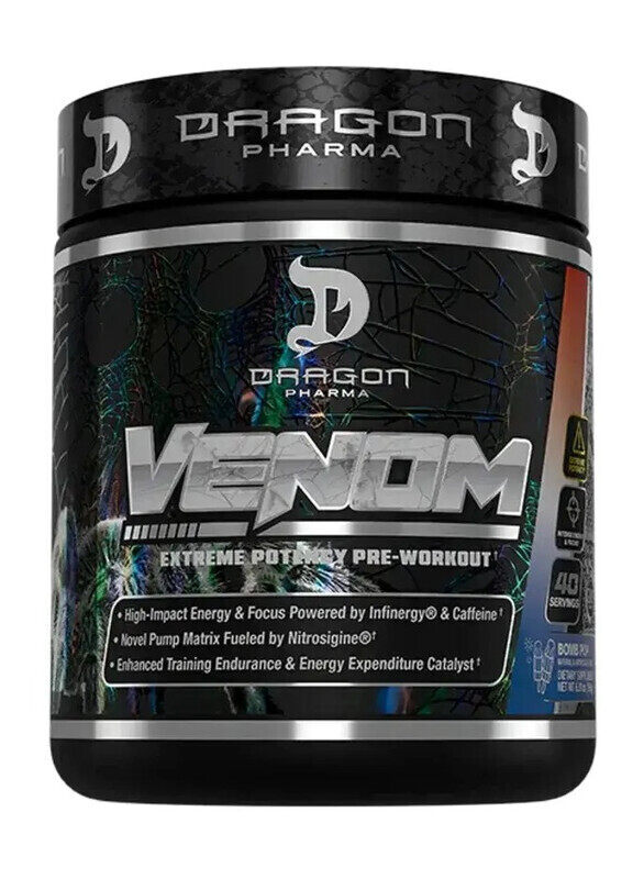 

Dragon Pharma Venom Pre-Workout 196g Bomb Pop Flavor 40 Serving