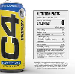 Cellucor C4 Energy, Zero Sugar, Pre Workout Drink, Frozen Bombsicle, 473ml