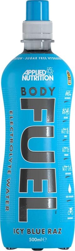 Applied Nutrition Body Fuel Electrolyte Water with BCAAs and Vitamins, Icy Blue Razz, 500 ml