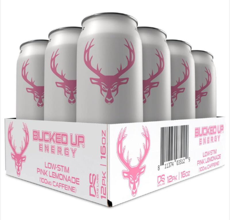 

DAS LABS Bucked Up RTD Energy Drink Pink Lemonade 473ml Pack of 12