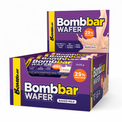 Bombbar High Protein Wafer, Baked Milk Flavor 32g Pack of 12