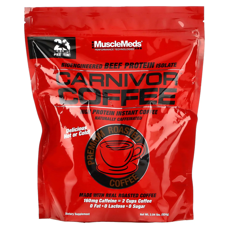 

MuscleMEds Beef Protein Isolate Carnivor Coffee, 924g, 28 Serving